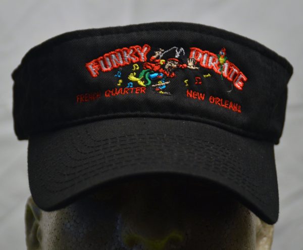 Funky Pirate Black Embroidered Visor