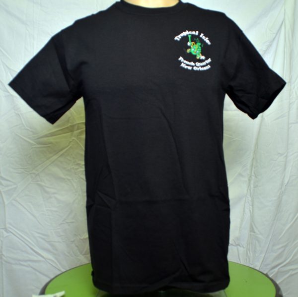 Tropical Isle® Short Sleeve  Crew Neck Black Embroidered Shirt