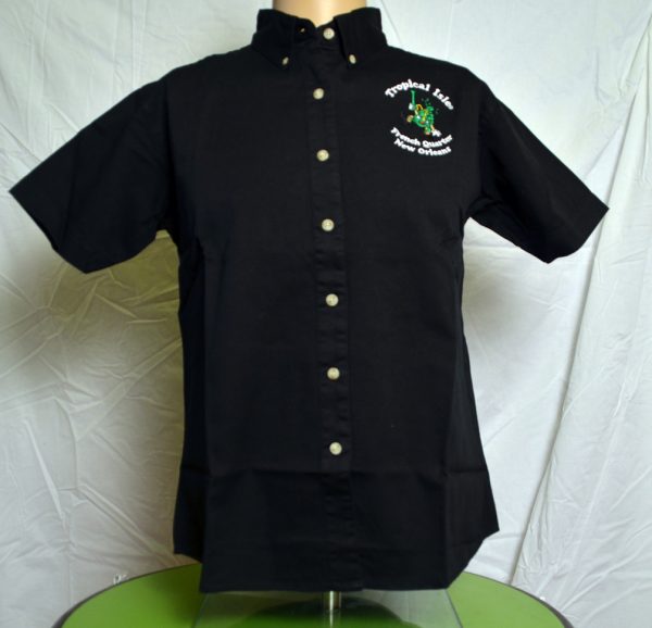 Tropical Isle® Full Embroidered Logo Women's Black Twill Shirt