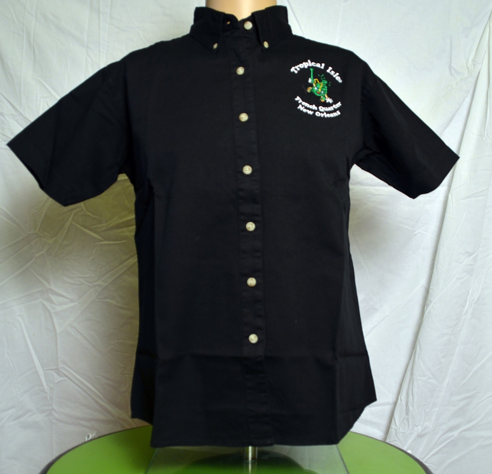 Tropical Isle® Full Embroidered Logo Women’s Black Twill Shirt ...