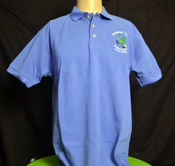 Tropical Isle® Full Embroidered Logo Women's Blue Polo Shirt